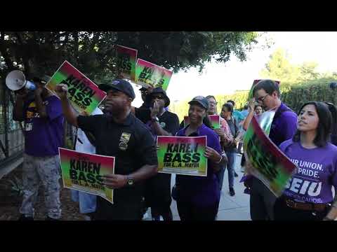 Rally Before Karen Bass and Nithya Raman Debate in Sherman Oaks