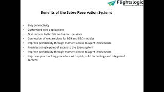 Sabre GDS Integration | FlightsLogic