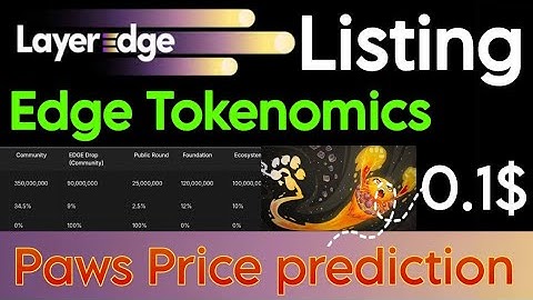 LayerEdge Testnet Tokenomics | $Paws  Price prediction 0.1$ |  LayerEdge Listing Date