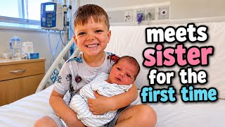 4 Year Old Meets His NEWBORN SISTER For The FIRST Time