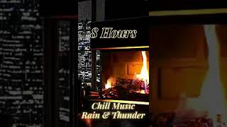 Fireplace &amp; Late Night Rain Ambience | 8 Hours Cigar Lounge Sleep Music