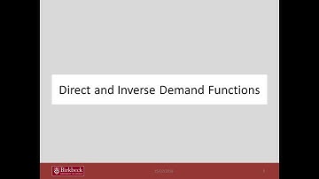 MFB Algebra - 05 Direct and inverse demand functions