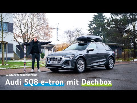 Audi SQ8 e-tron mit Dachbox, Winterverbrauchstest