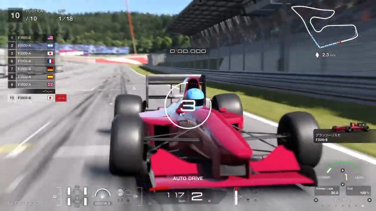 PS4 GT7 2/27ウィークリーチャレンジ「F3500ワンメイク」レッドブルリンク　18周（難易度イージー設定）