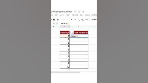 Roman function google spreadsheet #shorts #excel #spreadsheet #googlesheets