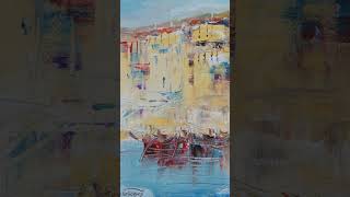 Sozopol Reflections | Palette Knife Oil Painting by Velichkov