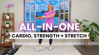 45-Minute Full Body Workout for Beginners | Cardio, Strength, Balance & Stretching
