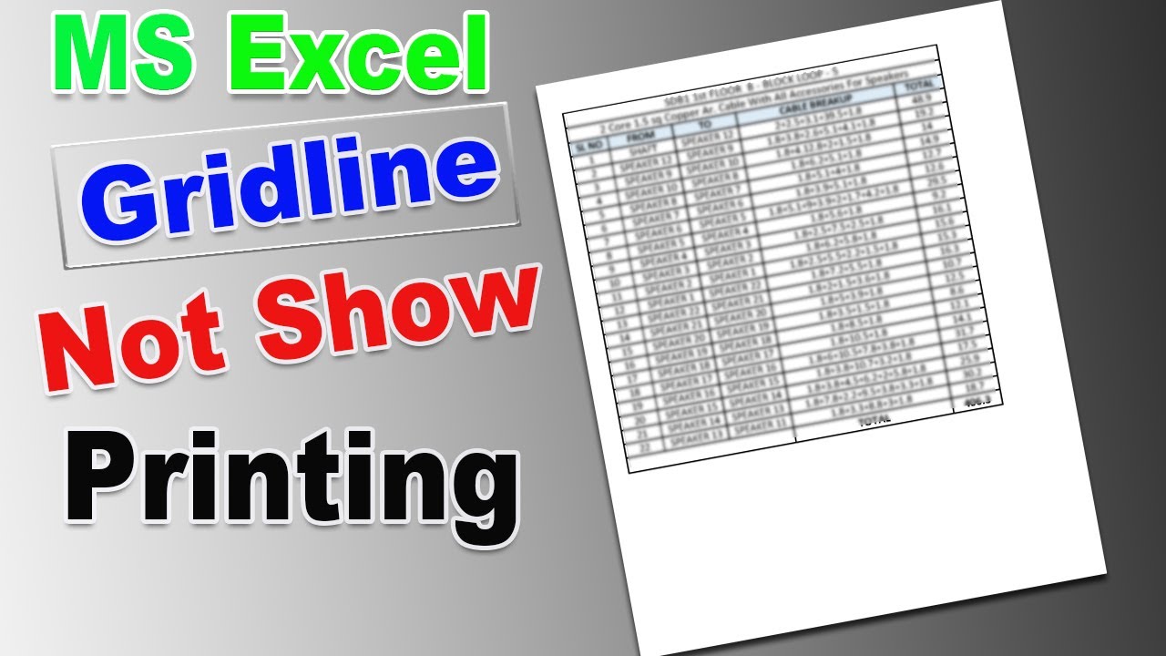 How To Print Gridline in MS Excel | Lines not show during print in ms