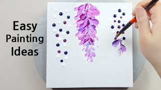 (625) Wisteria flower | Easy Painting ideas | Acrylic Painting for beginners | Designer Gemma77