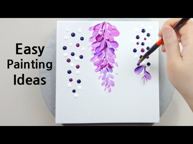 (625) Wisteria flower | Easy Painting ideas | Acrylic Painting for  beginners | Designer Gemma77