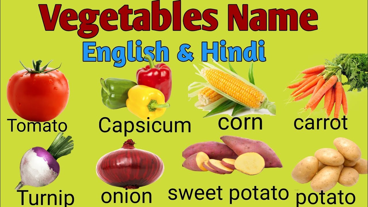 Vegetables Name in English & Hindi with pictures l Sabjiyon Ke Naam