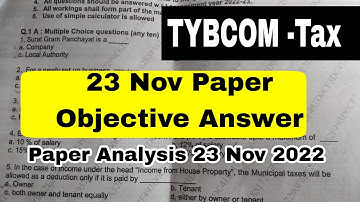 Tax Objective Answer 23 Nov 2022 paper || Atul Sir || TYBCOM tax paper Objective Answer #tybcomsem5