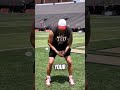 Katie hitting a three-point stance 😭