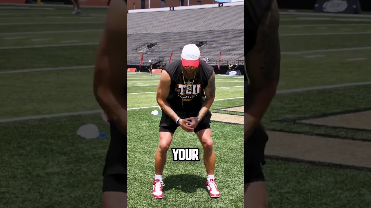 Katie hitting a three-point stance š