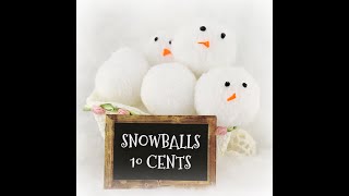 Fluffy Fabric Snowballs Tutorial