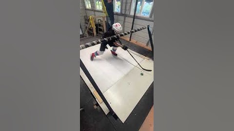 stick handling with crossovers on skating treadmill