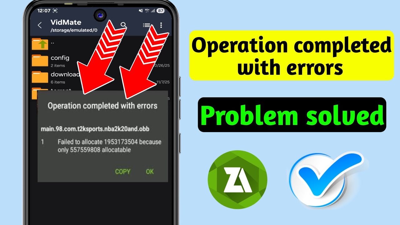 How to Fix Operation Completed with Errors in ZArchiver (2025) | ZArchiver Operation Error Solution