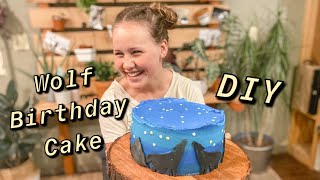 DIY Wolf Theme Birthday Cake