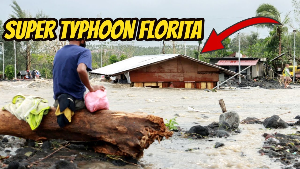 Strong Typhoon Florita hit in Northern Philippines YouTube
