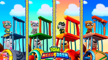 TALKING TOM HERO DASH + BLACK LINING & COLOUR LINING SUIT 4 SUPER HEROES AND FIGHTS TO 4 WORLD BOSS
