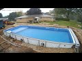 Radiant vinyl inground swimming pool construction install timelapse