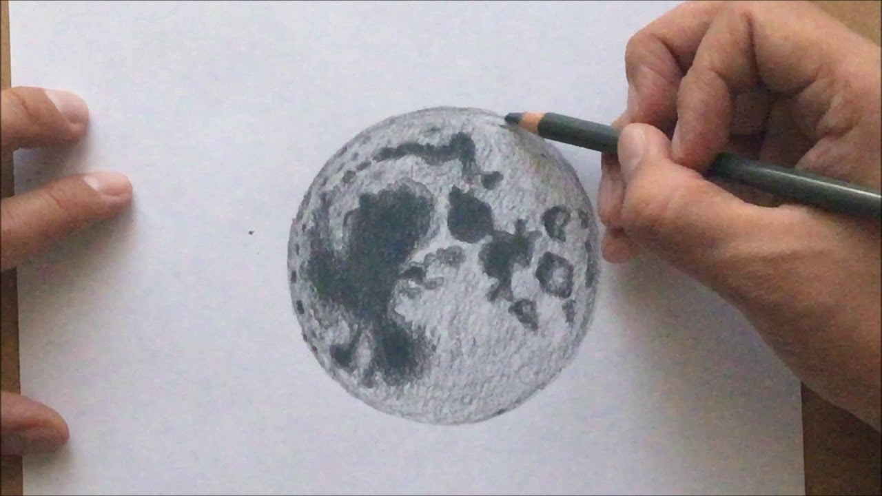 Dibujo infantil para imprimir y colorear de la luna llena