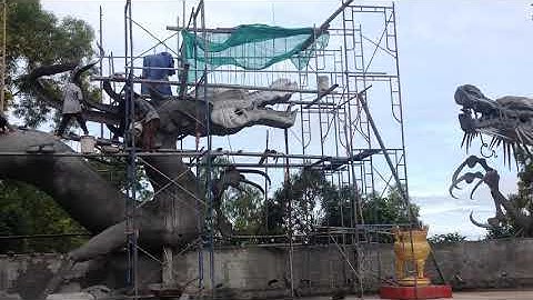 Tp rồng đắp xi măng đang thi công tại chùa thái sơn núi cậu 0968395041