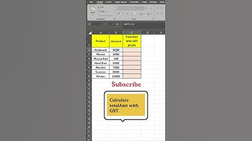 Calculate GST in Excel | Best Formula #excel #ytshorts #yt #shorts #shortsfeed #MorLearn-IT