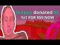 DOING A $50 BET AGAINST A LIVE STREAMER (RAGE)