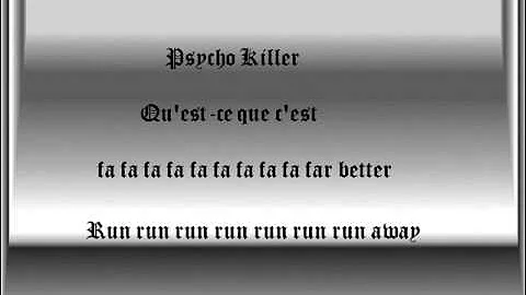 Talking Heads-Psycho Killer Lyrics