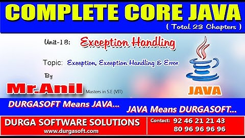 Core Java Exception Handling   Exception & Error Part  -1