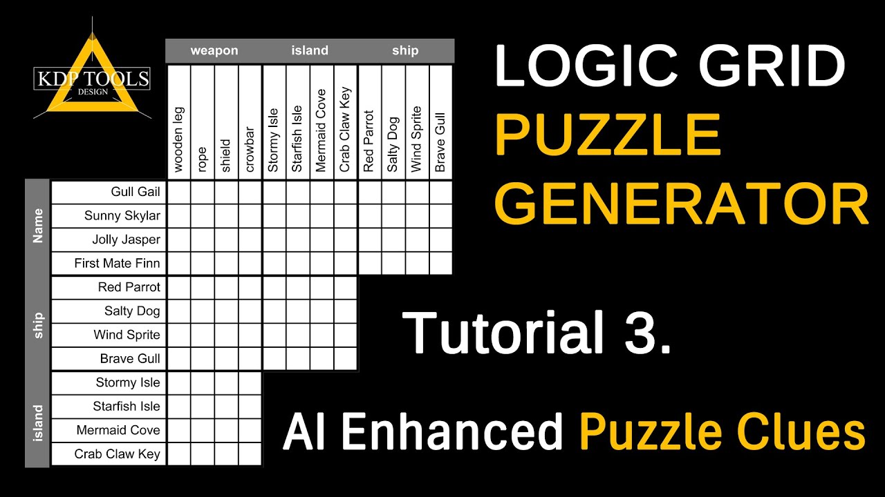 Logic Grid Puzzle Generator - Tutorial 3: Create Enhanced Clues - YouTube