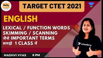 Lexical / function words Skimming / Scanning  जैसे Important terms समझे  1 Class में | Madhvi Vyas