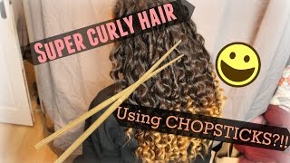 How to: super curly hair using actual chopsticks?! | tutorial. in my
previous tutorial i used the lee stafford chopstick styler to create
su...