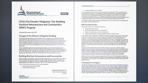 FEMA Pre-Disaster Mitigation: The Building Resilient Infrastructure and Communities (BRIC) Program