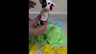 Sea and Farm animals' cotton slime #dinosaurs #toyfun