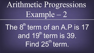 Arithmetic Progressions Example - 2 / Progressions / Maths Arithmetic Wealth