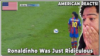 AMERICAN REACTS to 14 RIDICULOUS Ronaldinho Tricks That NO ONE Expected!