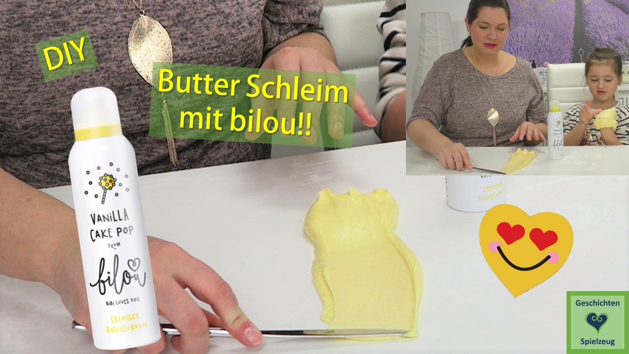 DIY BUTTER SCHLEIM mit Bilou 💕 Wir machen Butter Slime selber |  Geschichten und Spielzeug - YouTube