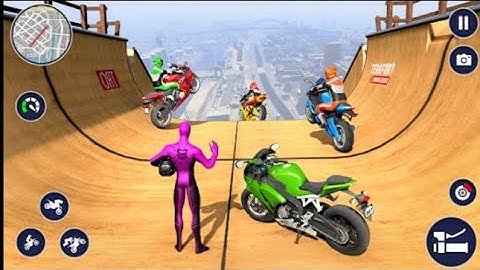 Merge Ramp bike racing Stunt 3D Gameplay 💥: Impossible GT Merge Ramp bike Stunt Racing Gameplay