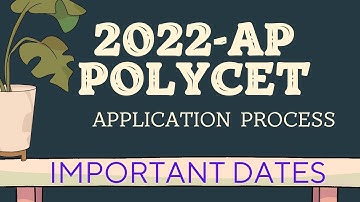 Very Important- AP Polycet 2022 Important Updates - Exams & Application Process