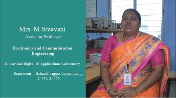 Schmitt trigger Circuit using IC 741  IC 555 LDIC Lab by Mrs M Sreevani