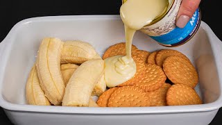 Whisk condensed milk with banana! You'll be amazed ! No baking, no flour, no eggs