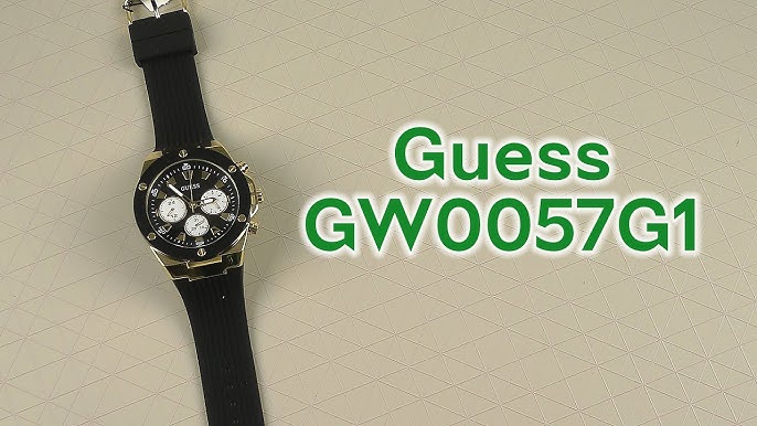 Guess Poseidon Men's Black Silicone Strap Watch | GW0057G1 - YouTube