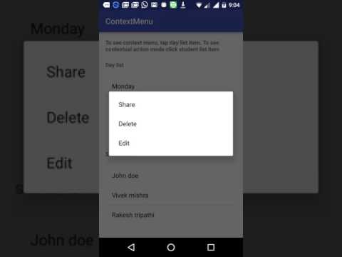 Android context menu