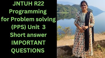 JNTUH R22 Programming for Problem Solving UNIT 3 short answer important questions| PPS | C language