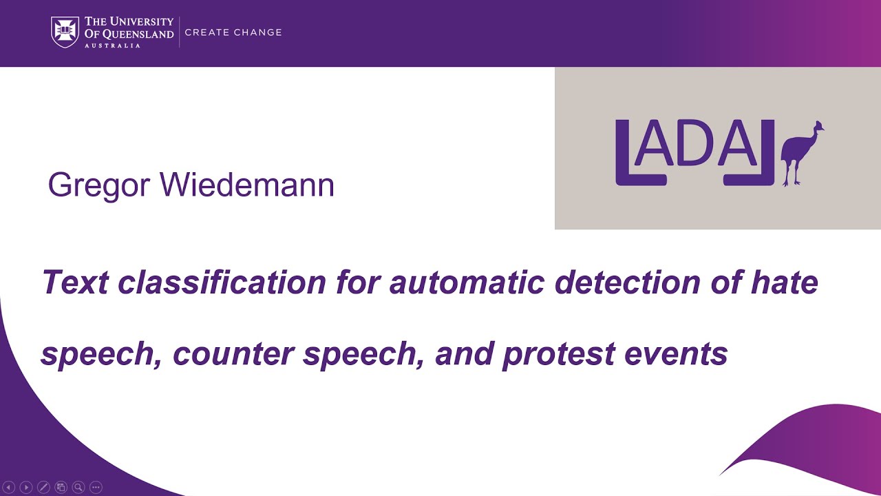 Text classification for automatic detection of hate speech: G. Wiedemann LADAL Webinar Series 2021