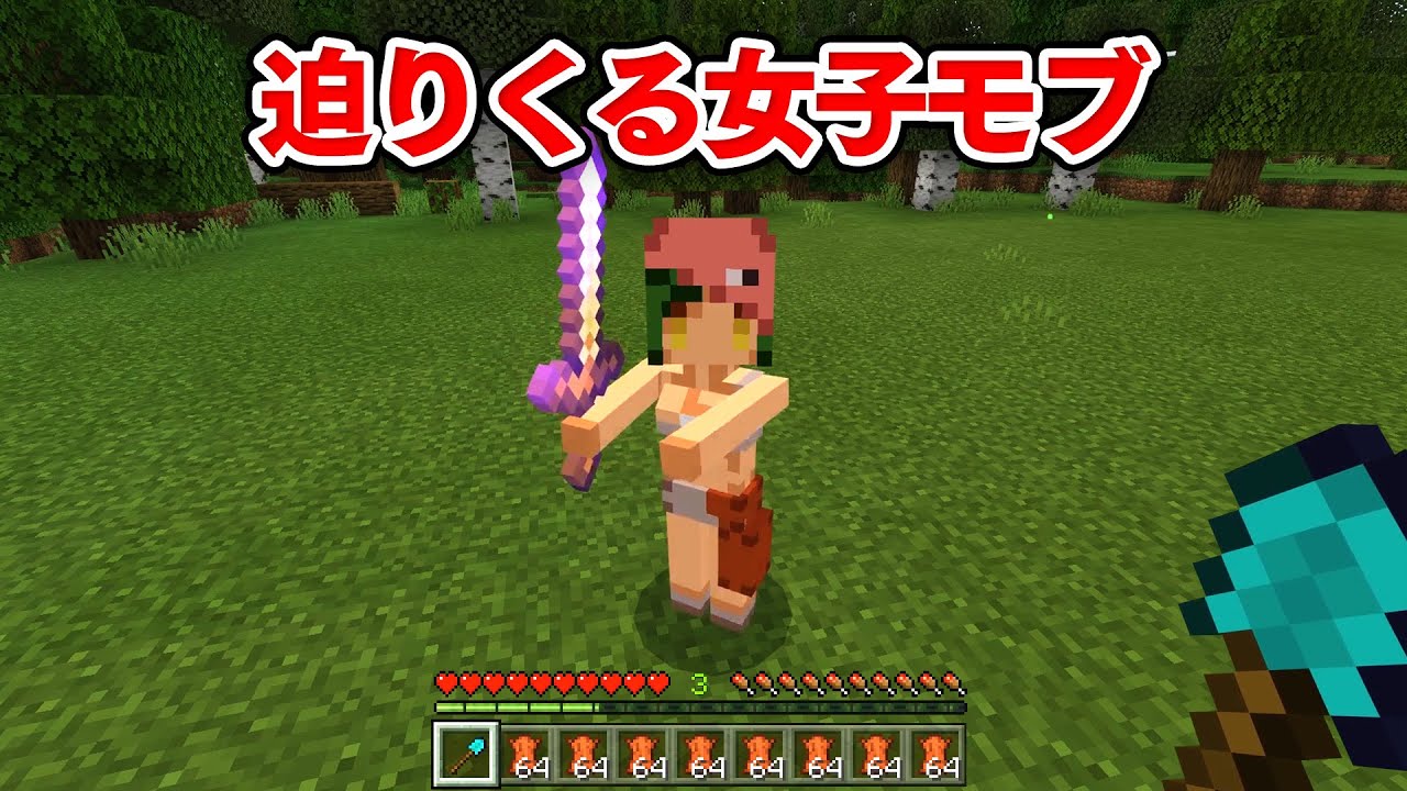 マイクラ 迫りくる女子モブが強すぎる 犬猿アドオンクラフト 3 Youtube