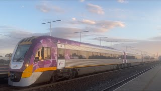 Vlines VL33 and VL35 arriving and departing North Shore bound for Melbourne 28/10/2023