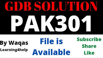 PAK301 GDB SOLUTION SPRING 2022 PAK301 GDB Solution 2022 / PAK 301 gdb solution semester spring 2022